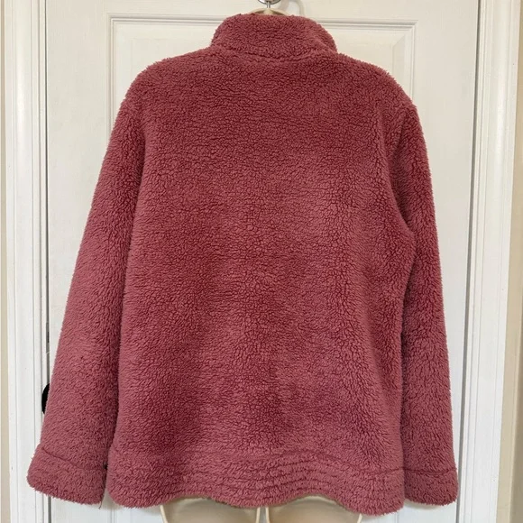 Free Country Sierra Butter Pile II Jacket L Pink Sherpa Fleece Full Zip Cozy - Picture 4 of 11